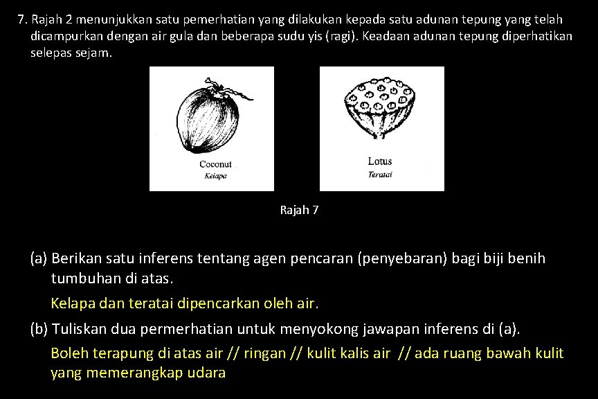 7. Rajah 2 menunjukkan satu pemerhatian yang dilakukan kepada satu adunan tepung yang telah