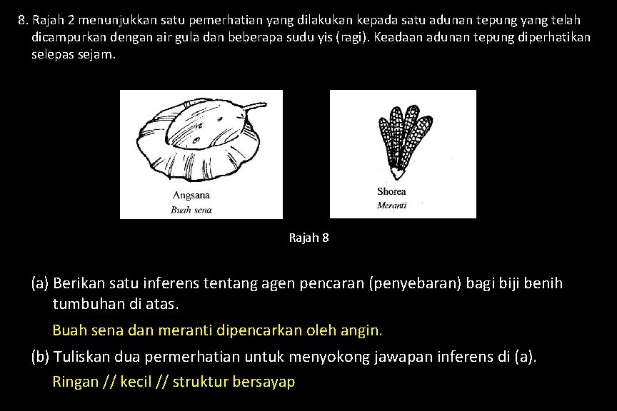 8. Rajah 2 menunjukkan satu pemerhatian yang dilakukan kepada satu adunan tepung yang telah