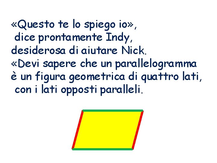  «Questo te lo spiego io» , dice prontamente Indy, desiderosa di aiutare Nick.