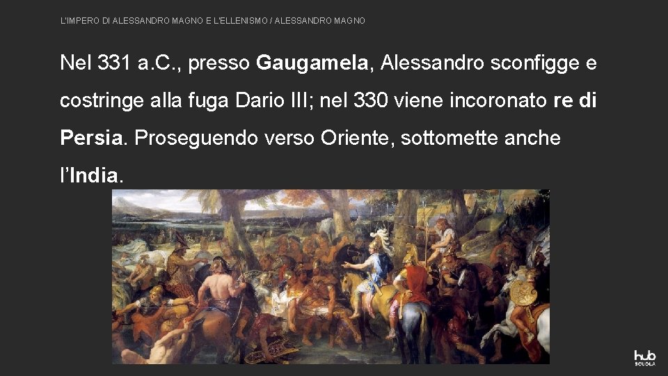 L’IMPERO DI ALESSANDRO MAGNO E L’ELLENISMO / ALESSANDRO MAGNO Nel 331 a. C. ,