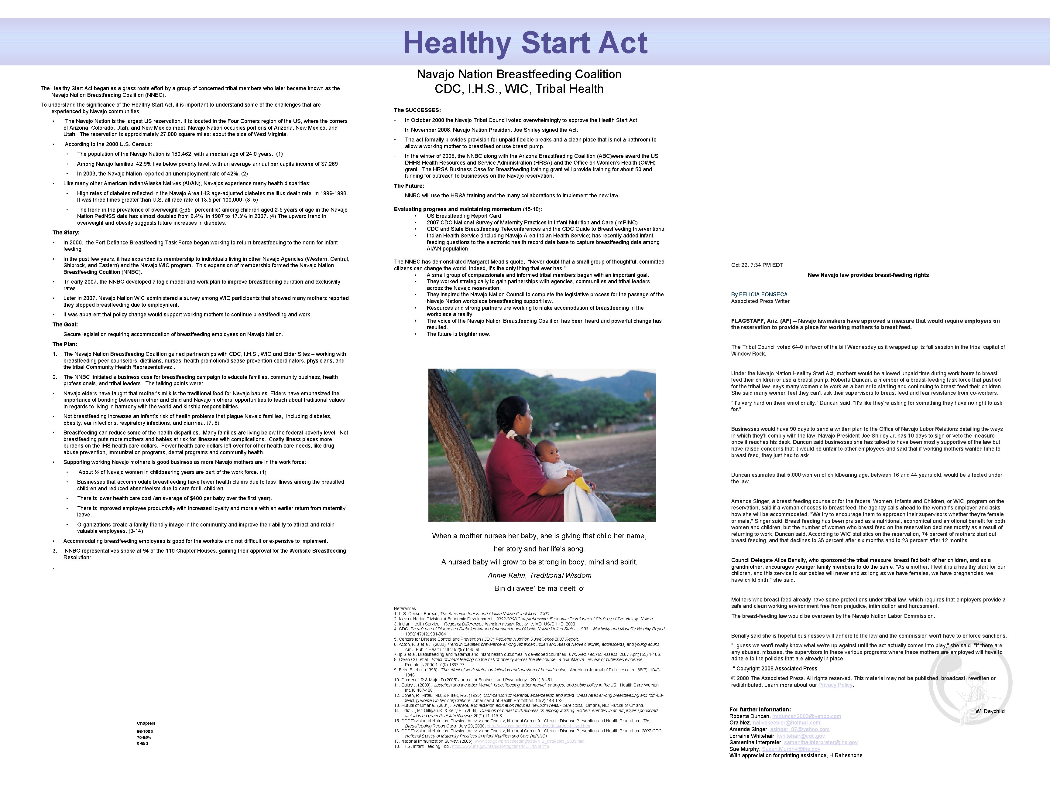 Healthy Start Act Navajo Nation Breastfeeding Coalition CDC, I. H. S. , WIC, Tribal