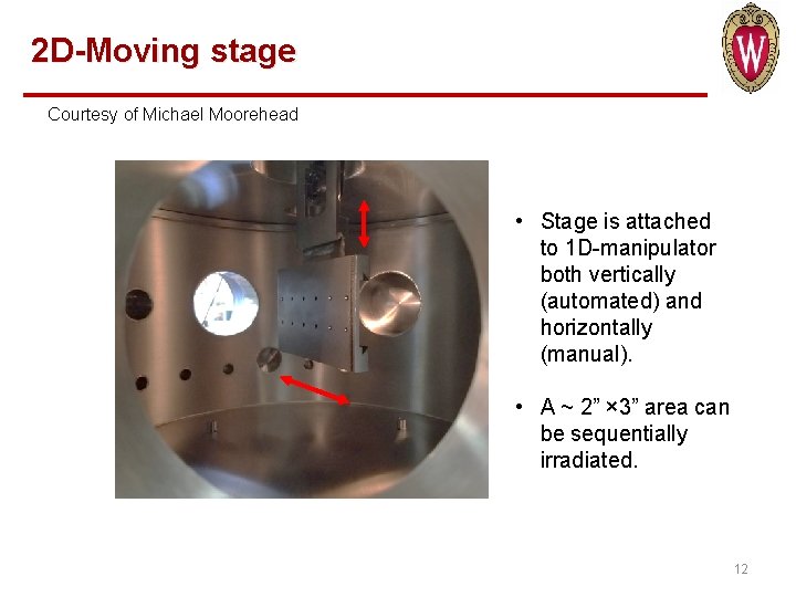 2 D-Moving stage Courtesy of Michael Moorehead • Stage is attached to 1 D-manipulator