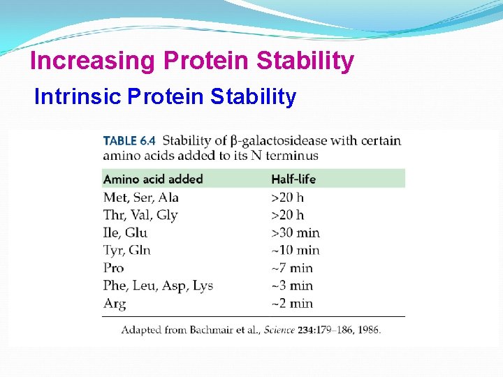Increasing Protein Stability Intrinsic Protein Stability 