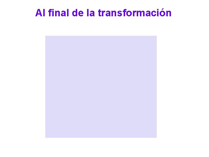 Al final de la transformación 