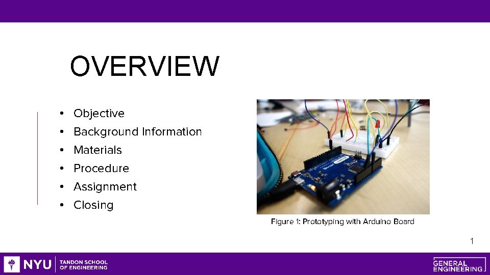 OVERVIEW • • • Objective Background Information Materials Procedure Assignment Closing Figure 1: Prototyping