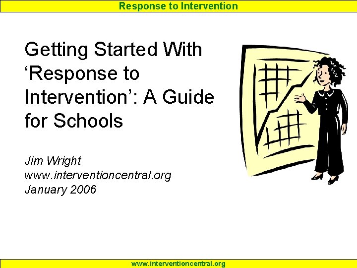 Response to Intervention Getting Started With ‘Response to Intervention’: A Guide for Schools Jim