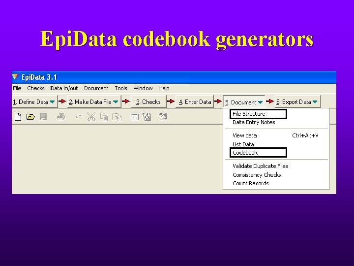 Epi. Data codebook generators 
