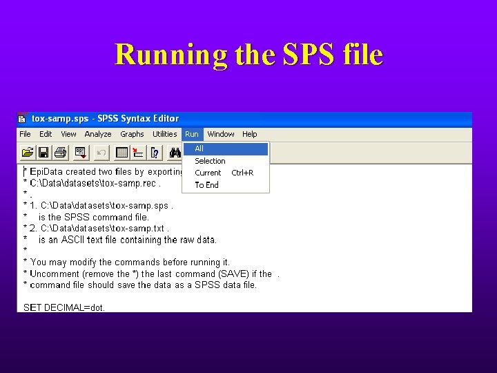 Running the SPS file 