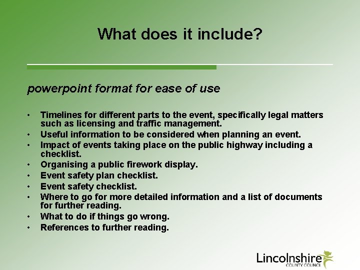 What does it include? powerpoint format for ease of use • • • Timelines