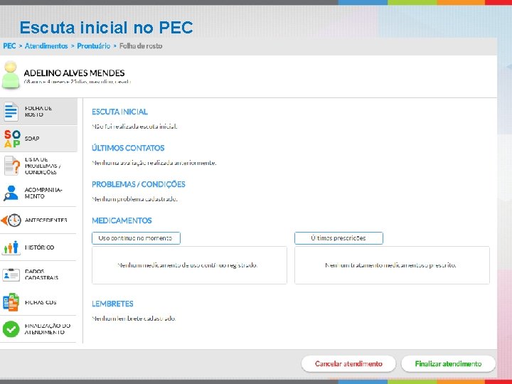 Escuta inicial no PEC 