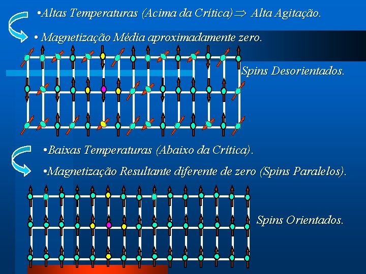  • Altas Temperaturas (Acima da Crítica) Alta Agitação. • Magnetização Média aproximadamente zero.