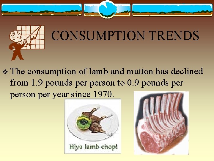 CONSUMPTION TRENDS v The consumption of lamb and mutton has declined from 1. 9