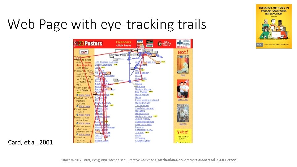 Web Page with eye-tracking trails Card, et al, 2001 Slides © 2017 Lazar, Feng,