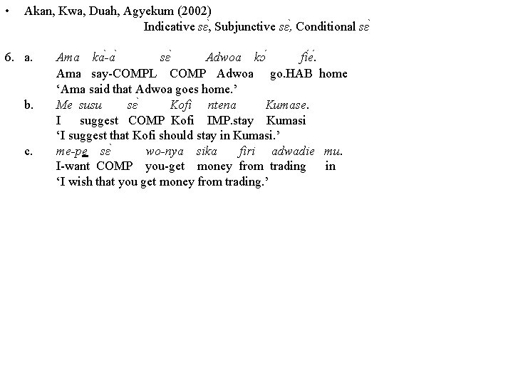 Toward A Typology Of Niger Congo Complementation Ron