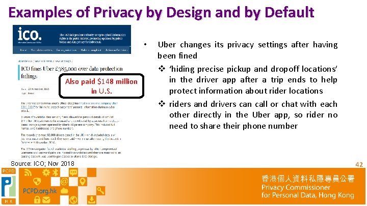 Examples of Privacy by Design and by Default • Also paid $148 million in