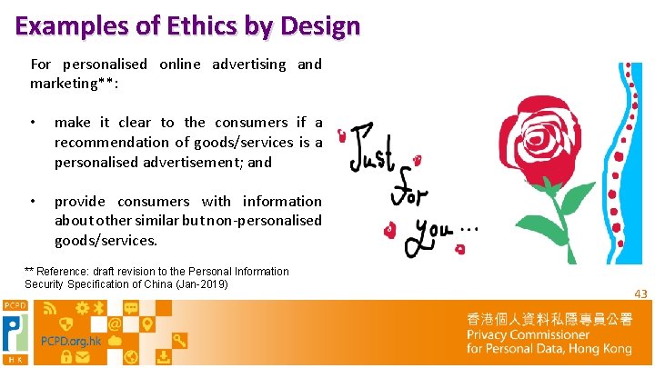 Examples of Ethics by Design For personalised online advertising and marketing**: • make it