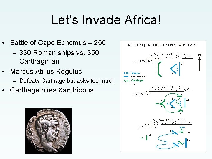 Let’s Invade Africa! • Battle of Cape Ecnomus – 256 – 330 Roman ships