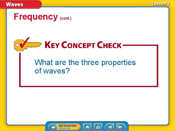 Frequency (cont. ) What are three properties of waves? 