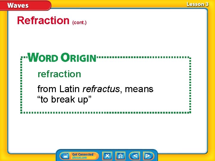 Refraction (cont. ) refraction from Latin refractus, means “to break up” 