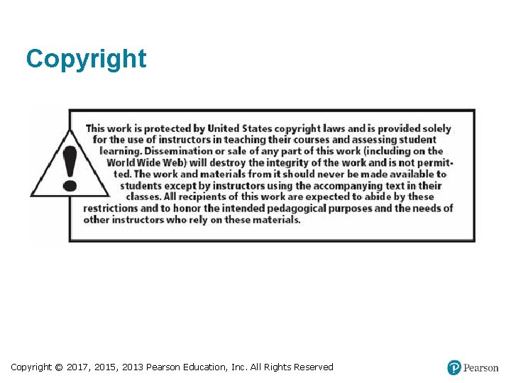 Copyright © 2017, 2015, 2013 Pearson Education, Inc. All Rights Reserved 