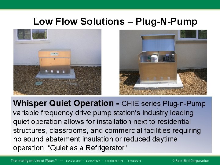 Low Flow Solutions – Plug-N-Pump Whisper Quiet Operation - CHIE series Plug-n-Pump variable frequency Low Flow Solutions – Plug-N-Pump Whisper Quiet Operation - CHIE series Plug-n-Pump variable frequency