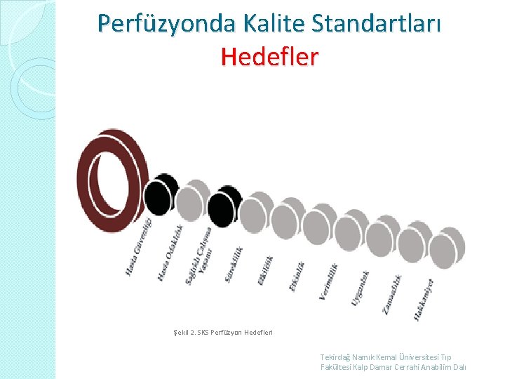 Perfüzyonda Kalite Standartları Hedefler Şekil 2. SKS Perfüzyon Hedefleri Tekirdağ Namık Kemal Üniversitesi Tıp