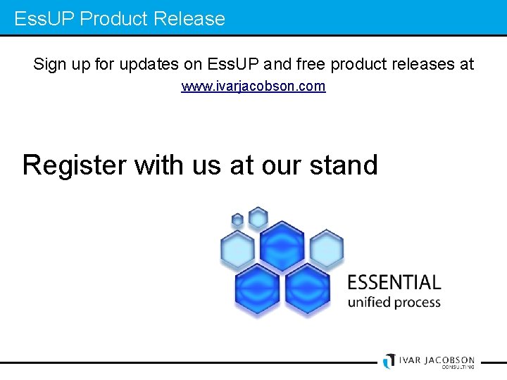 Ess. UP Product Release Sign up for updates on Ess. UP and free product