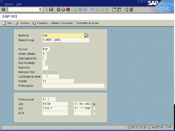 Pflege der Merkmale Thomas Mickley Prototyp SAP LIMS 
