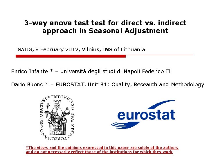 3 -way anova test for direct vs. indirect approach in Seasonal Adjustment SAUG, 8