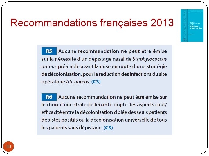 Recommandations françaises 2013 33 