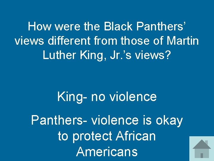 How were the Black Panthers’ views different from those of Martin Luther King, Jr.