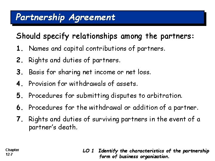 CHAPTER 12 ACCOUNTING FOR PARTNERSHIPS Accounting Principles Eighth