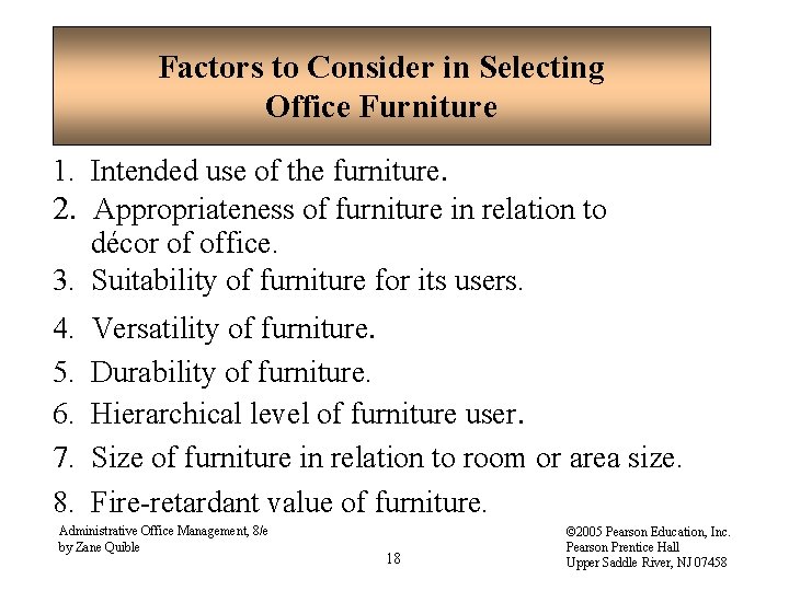 Factors to Consider in Selecting Office Furniture 1. Intended use of the furniture. 2.