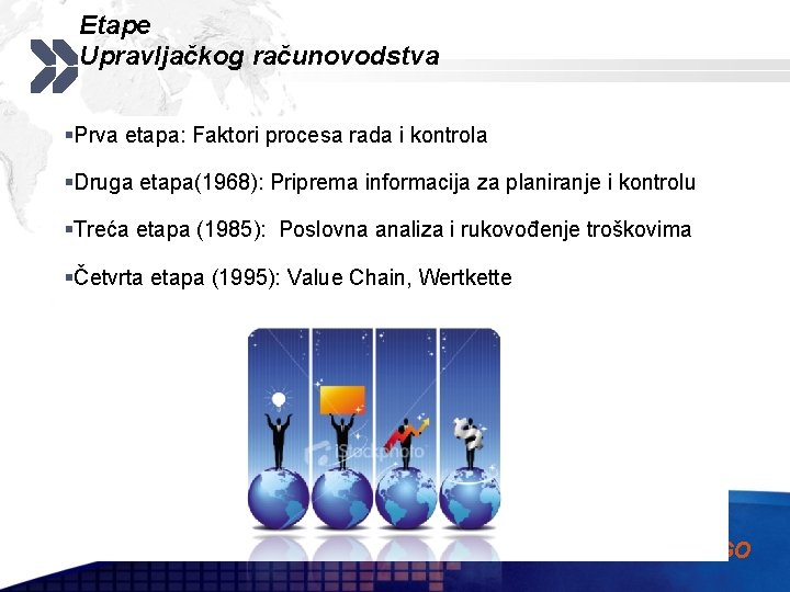Etape Upravljačkog računovodstva §Prva etapa: Faktori procesa rada i kontrola §Druga etapa(1968): Priprema informacija