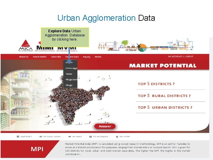 Urban Agglomeration Data Explore Data Urban Agglomeration Database by clicking here. 