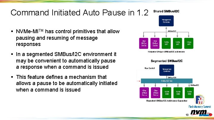 Command Initiated Auto Pause in 1. 2 § NVMe-MITM has control primitives that allow