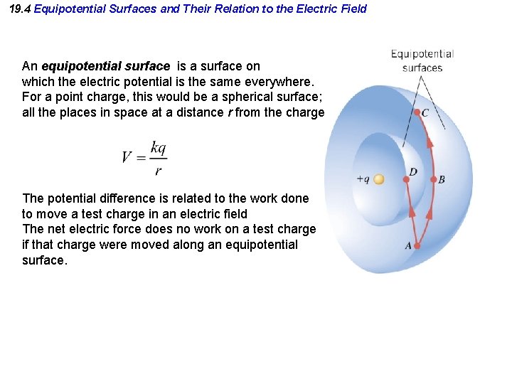19. 4 Equipotential Surfaces and Their Relation to the Electric Field An equipotential surface