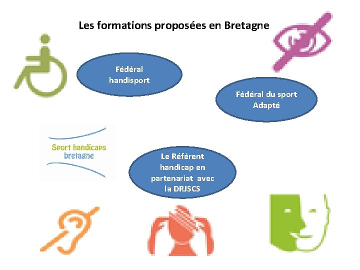 Les formations proposées en Bretagne Fédéral handisport Fédéral du sport Adapté Le Référent handicap