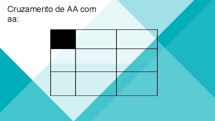 Cruzamento de AA com aa: 