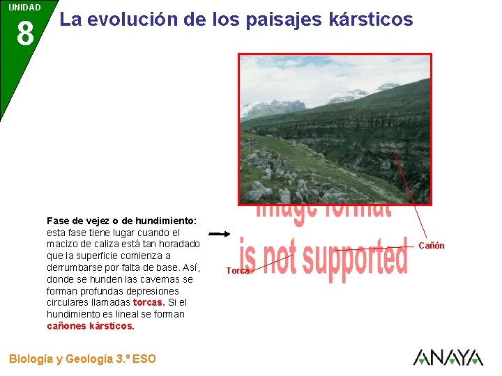 UNIDAD 8 3 La evolución de los paisajes kársticos Fase de vejez o de UNIDAD 8 3 La evolución de los paisajes kársticos Fase de vejez o de