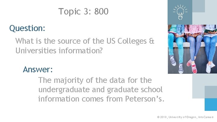 Topic 3: 800 Question: What is the source of the US Colleges & Universities