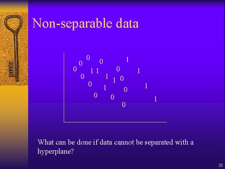 Non-separable data 0 0 0 11 1 0 0 1 1 1 What can