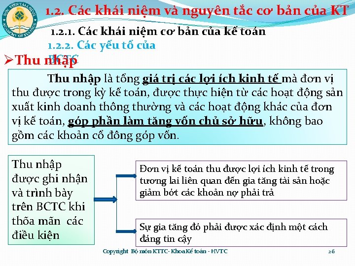 1. 2. Các khái niệm và nguyên tắc cơ bản của KT 1. 2.