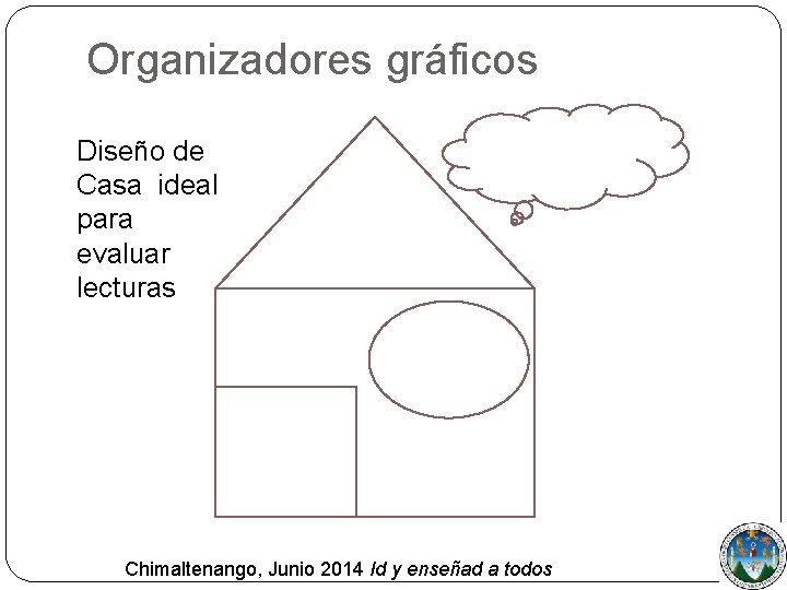 Organizadores gráficos Diseño de Casa ideal para evaluar lecturas Chimaltenango, Junio 2014 Id y