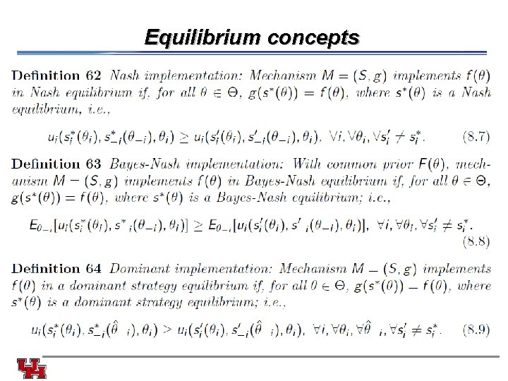 Equilibrium concepts 