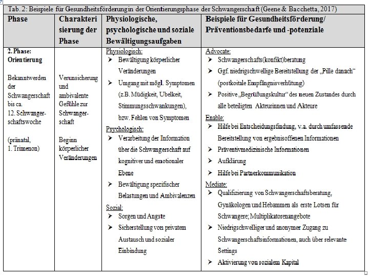 10 -Phasen-Modell der Gesundheitsförderung bei Familiengründung _______________________________ Hochschule Magdeburg-Stendal, St. G Angewandte Kindheitswissenschaften 