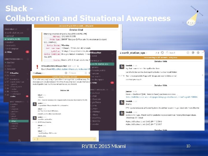 Slack Collaboration and Situational Awareness RVTEC 2015 Miami 10 Slack Collaboration and Situational Awareness RVTEC 2015 Miami 10
