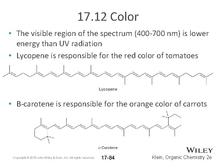 17. 12 Color • The visible region of the spectrum (400 -700 nm) is