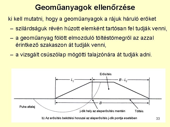 Geoműanyagok ellenőrzése ki kell mutatni, hogy a geoműanyagok a rájuk háruló erőket – szilárdságuk