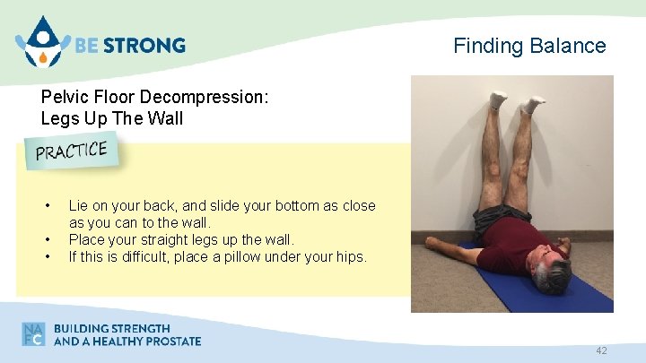 Finding Balance Pelvic Floor Decompression: Legs Up The Wall • • • Lie on